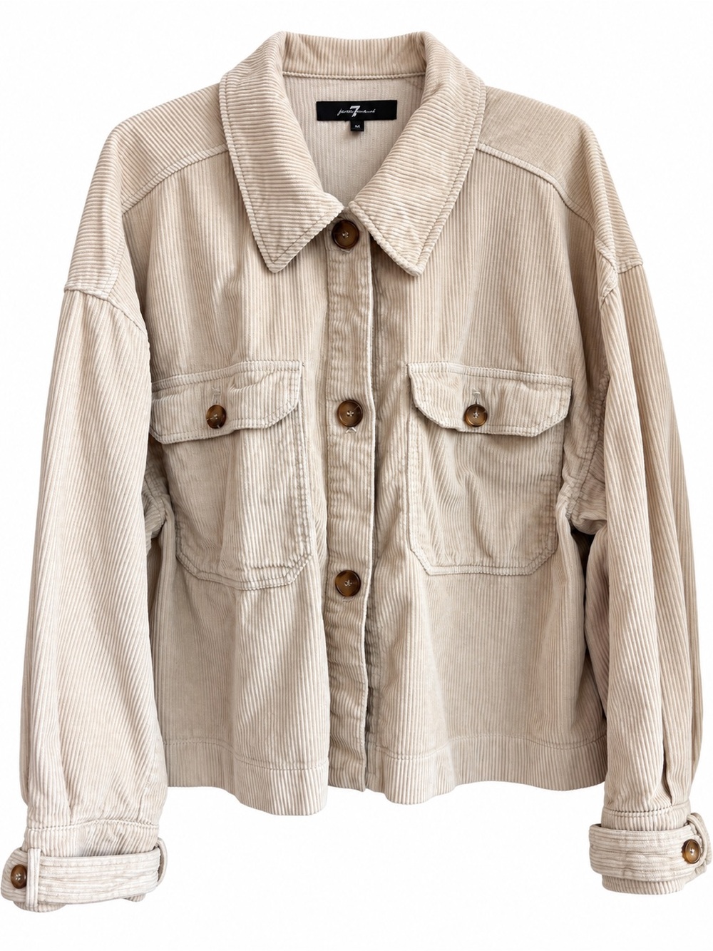 7 For All Mankind Corduroy Shacket Jacket Beige Size L